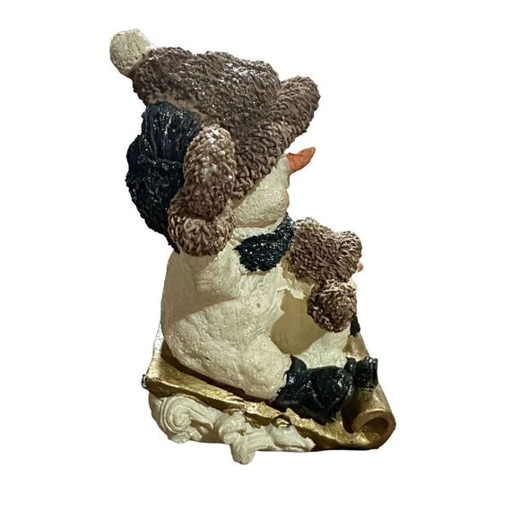 Miniature Snowman & small snowman on Sled Holiday Decor Christmas 4” tall - Picture 7 of 8